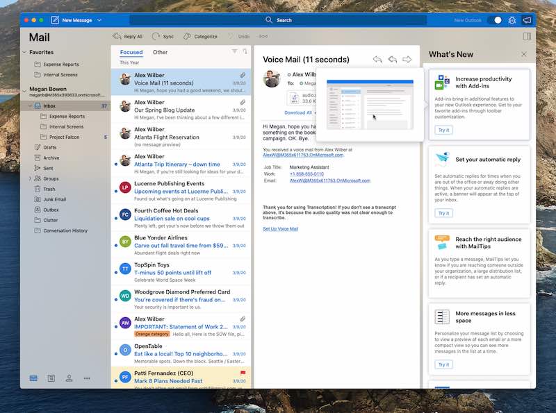 outlook updates for mac